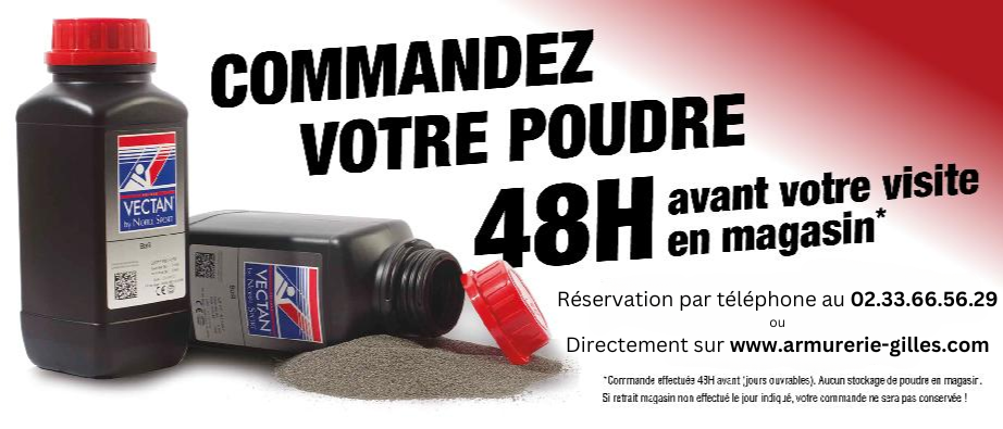 Poudre à retirer en magasin, pensez à la commander 48h à l'avance. Poudre pour le rechargement de muntitions de tir sportif.