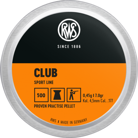 Boite de 500 plombs RWS Club 4,5mm 0,45g