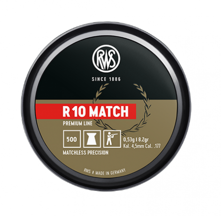 Boite de 500 plombs RWS R10 Match carabine 4,50mm