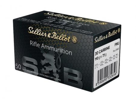 Boite de 50 cartouches SELLIER&BELLOT .30M1 FMJ 110gr / 7,13g